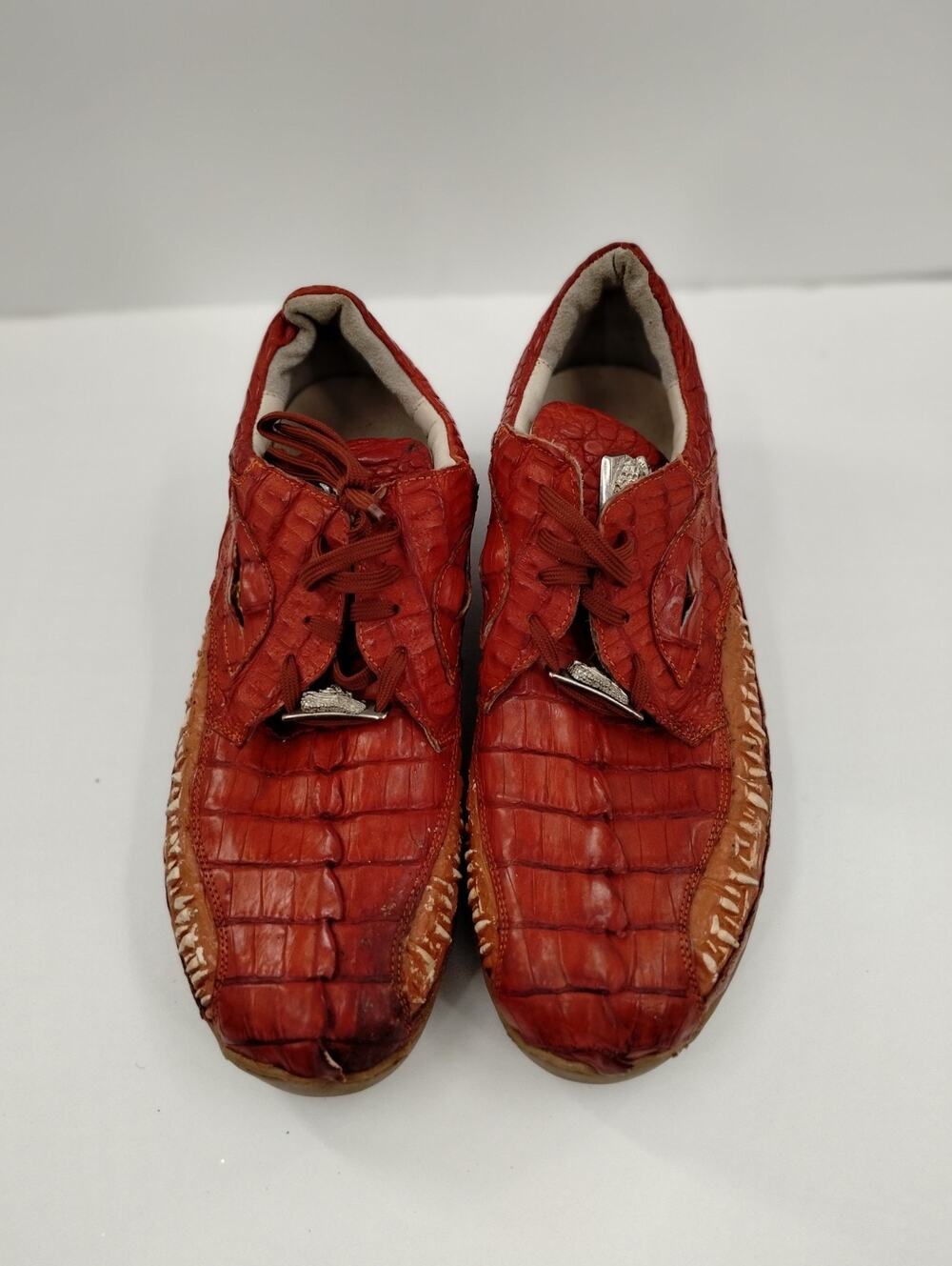 FENNIX ITALY 3044 Men's Brown Alligator Hornback Crocodile Sneakers M13 CUSTOM